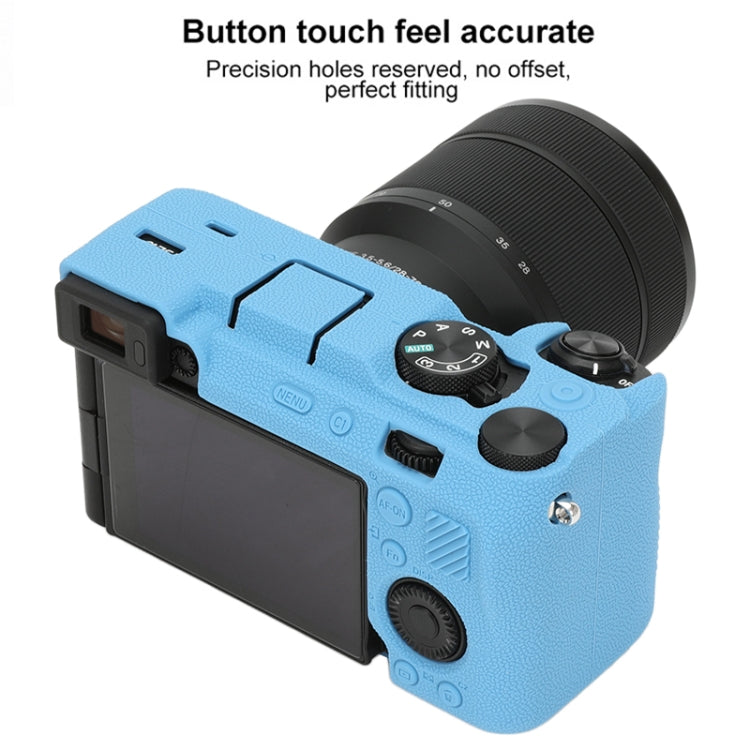 For Sony ILCE-7CM2 / A7C II / A7CR Litchi Texture Soft Silicone Protective Case(Blue) - Protective Case by PMC TechLife | Online Shopping South Africa | PMC TechLife | Buy Now Pay Later Mobicred