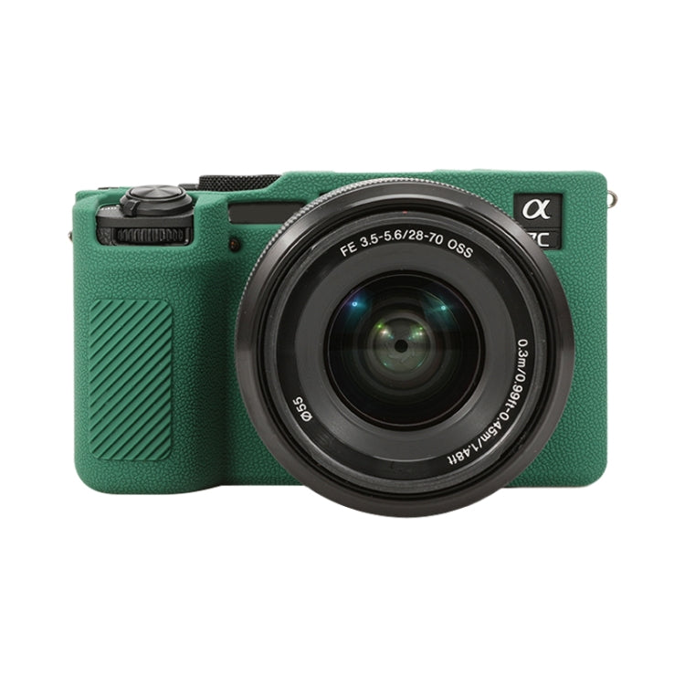 For Sony ILCE-7CM2 / A7C II / A7CR Litchi Texture Soft Silicone Protective Case(Green) - Protective Case by PMC TechLife | Online Shopping South Africa | PMC TechLife | Buy Now Pay Later Mobicred