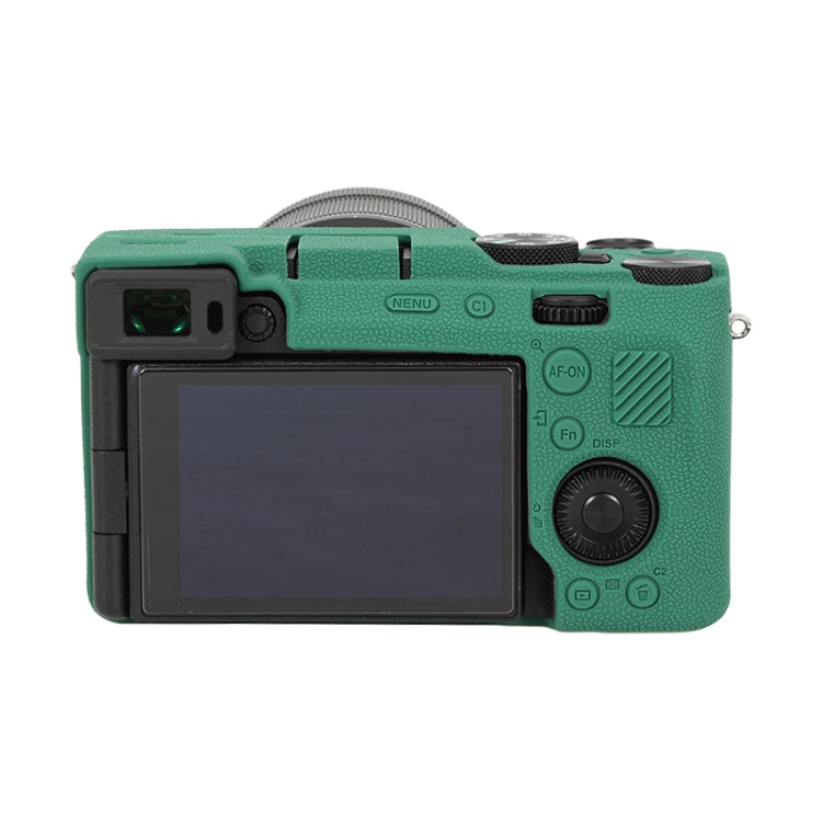 For Sony ILCE-7CM2 / A7C II / A7CR Litchi Texture Soft Silicone Protective Case(Green) - Protective Case by PMC TechLife | Online Shopping South Africa | PMC TechLife | Buy Now Pay Later Mobicred