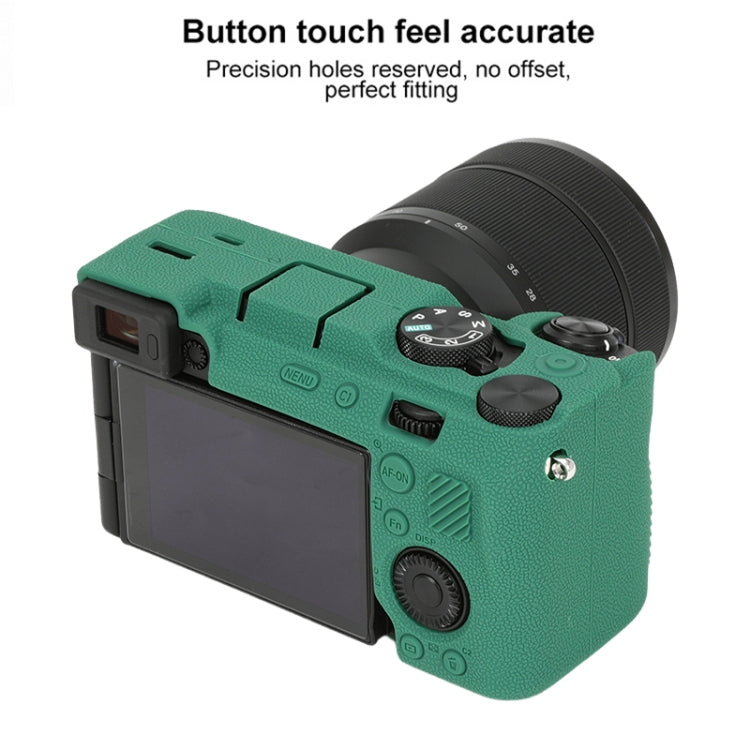 For Sony ILCE-7CM2 / A7C II / A7CR Litchi Texture Soft Silicone Protective Case(Green) - Protective Case by PMC TechLife | Online Shopping South Africa | PMC TechLife | Buy Now Pay Later Mobicred