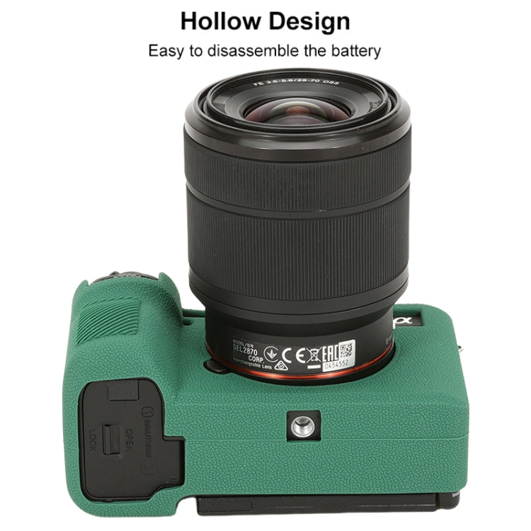 For Sony ILCE-7CM2 / A7C II / A7CR Litchi Texture Soft Silicone Protective Case(Green) - Protective Case by PMC TechLife | Online Shopping South Africa | PMC TechLife | Buy Now Pay Later Mobicred