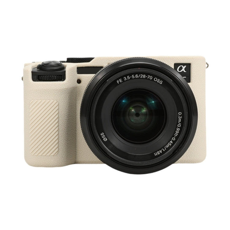 For Sony ILCE-7CM2 / A7C II / A7CR Litchi Texture Soft Silicone Protective Case(White) - Protective Case by PMC TechLife | Online Shopping South Africa | PMC TechLife | Buy Now Pay Later Mobicred