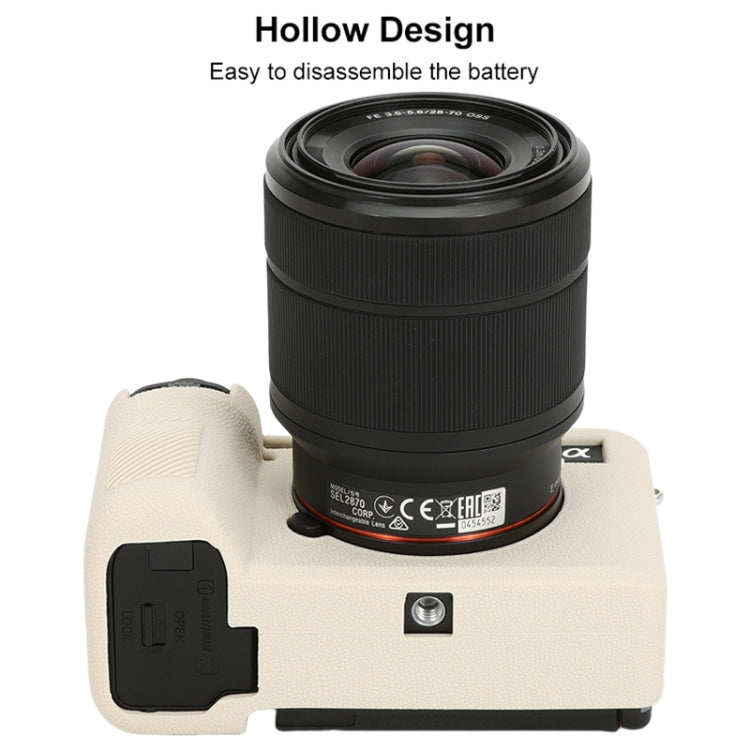 For Sony ILCE-7CM2 / A7C II / A7CR Litchi Texture Soft Silicone Protective Case(White) - Protective Case by PMC TechLife | Online Shopping South Africa | PMC TechLife | Buy Now Pay Later Mobicred