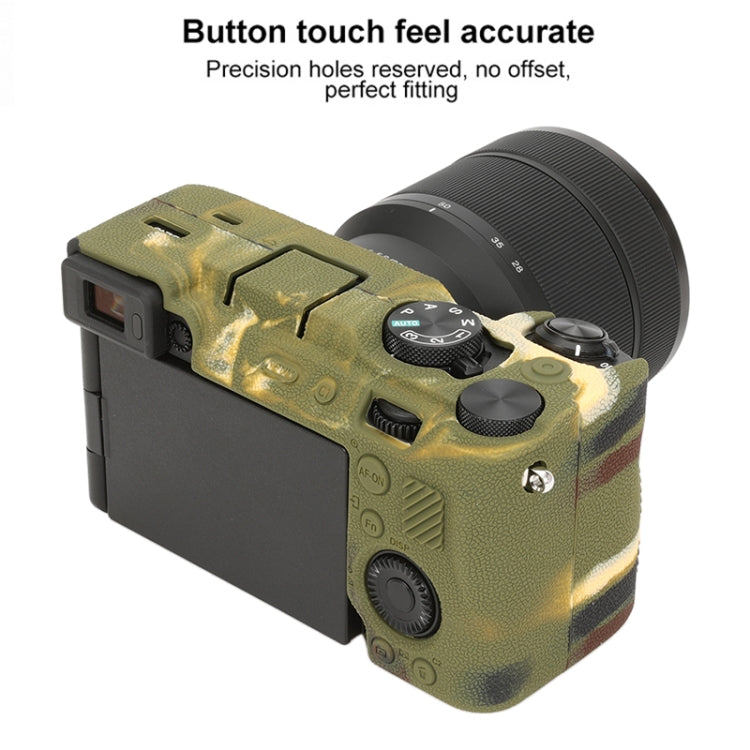 For Sony ILCE-7CM2 / A7C II / A7CR Litchi Texture Soft Silicone Protective Case(Camouflage) - Protective Case by PMC TechLife | Online Shopping South Africa | PMC TechLife | Buy Now Pay Later Mobicred