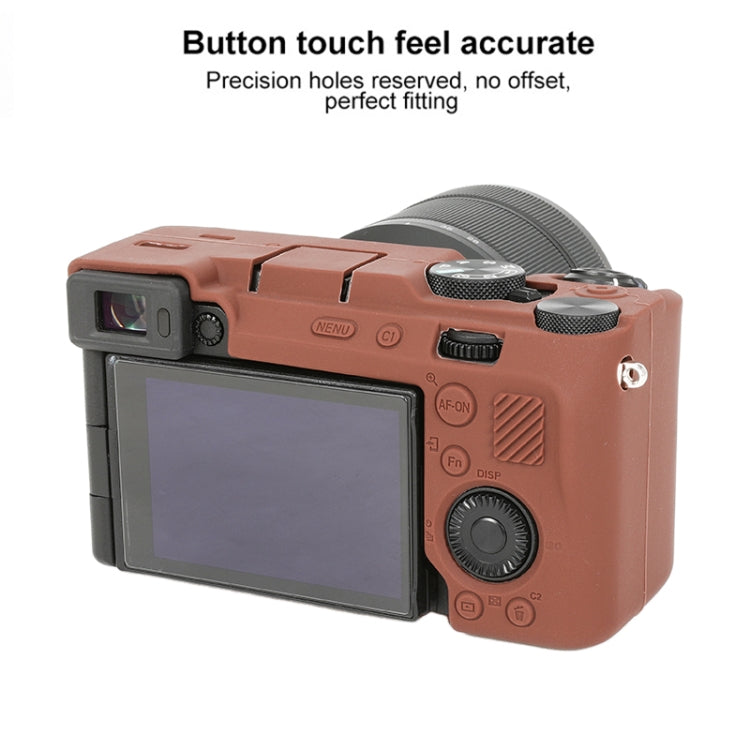 For Sony ILCE-7CM2 / A7C II / A7CR Glossy Soft Silicone Protective Case(Coffee) - Protective Case by PMC TechLife | Online Shopping South Africa | PMC TechLife | Buy Now Pay Later Mobicred