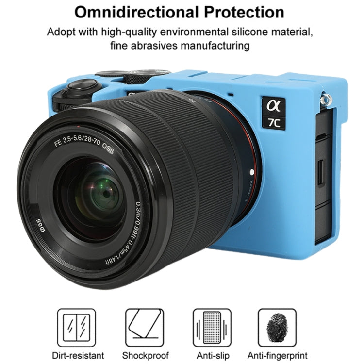 For Sony ILCE-7CM2 / A7C II / A7CR Glossy Soft Silicone Protective Case(Blue) - Protective Case by PMC TechLife | Online Shopping South Africa | PMC TechLife | Buy Now Pay Later Mobicred
