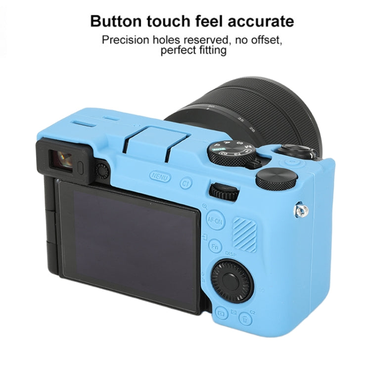For Sony ILCE-7CM2 / A7C II / A7CR Glossy Soft Silicone Protective Case(Blue) - Protective Case by PMC TechLife | Online Shopping South Africa | PMC TechLife | Buy Now Pay Later Mobicred