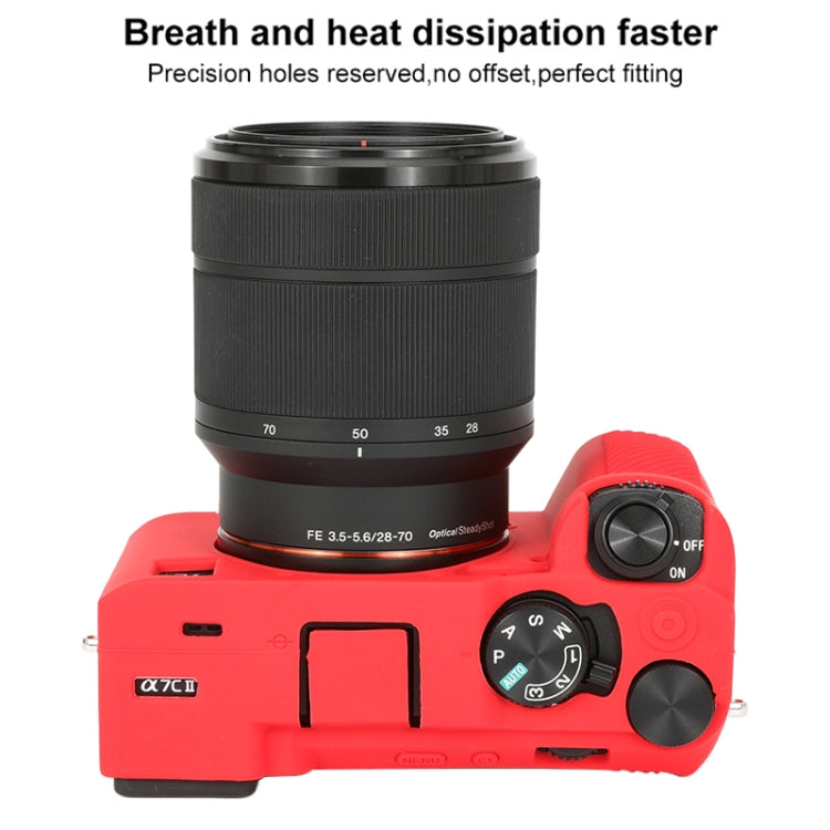 For Sony ILCE-7CM2 / A7C II / A7CR Glossy Soft Silicone Protective Case(Red) - Protective Case by PMC TechLife | Online Shopping South Africa | PMC TechLife | Buy Now Pay Later Mobicred