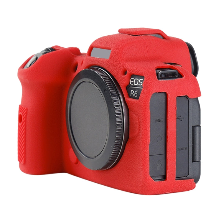 For Canon EOS R6 Mark II Litchi Texture Soft Silicone Protective Case(Red) - free shipping - PMC TechLife - Order now!