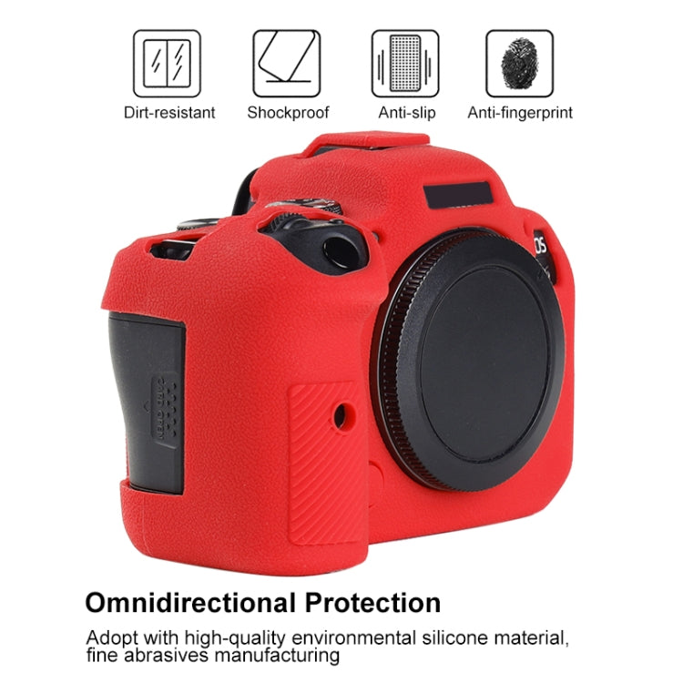For Canon EOS R6 Mark II Litchi Texture Soft Silicone Protective Case(Red) - free shipping - PMC TechLife - Order now!