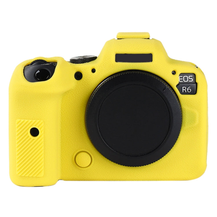 For Canon EOS R6 Mark II Litchi Texture Soft Silicone Protective Case(Yellow) - Protective Case by PMC TechLife | Online Shopping South Africa | PMC TechLife | Buy Now Pay Later Mobicred