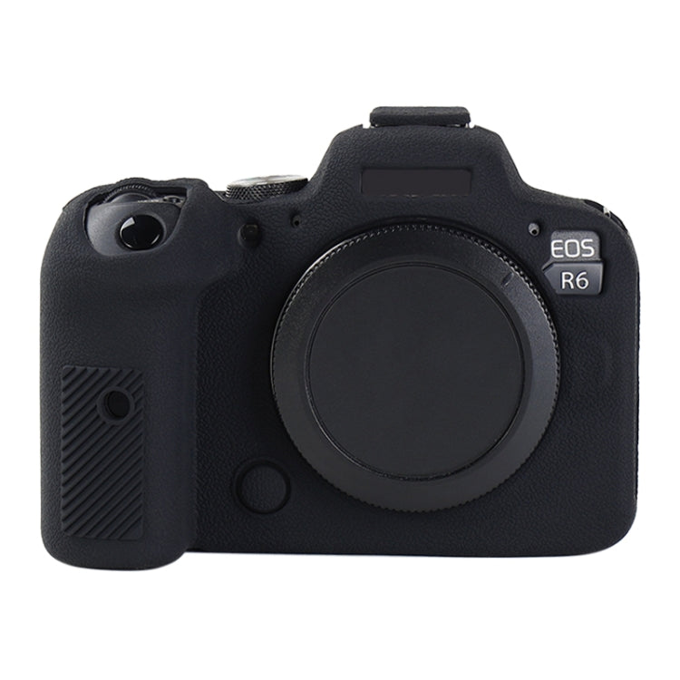 For Canon EOS R6 Mark II Litchi Texture Soft Silicone Protective Case(Black) - Protective Case by PMC TechLife | Online Shopping South Africa | PMC TechLife