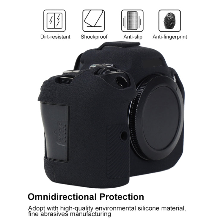For Canon EOS R6 Mark II Litchi Texture Soft Silicone Protective Case(Black) - Protective Case by PMC TechLife | Online Shopping South Africa | PMC TechLife