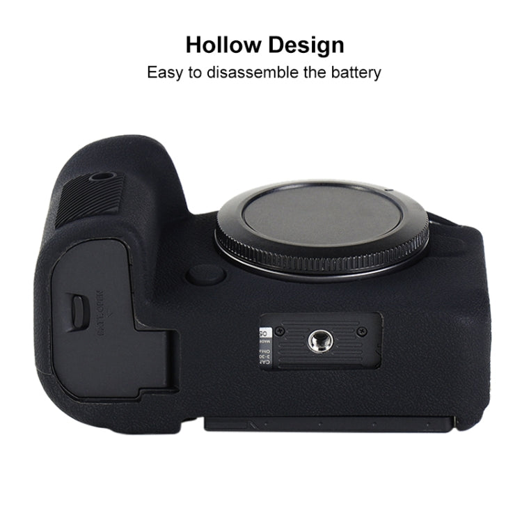 For Canon EOS R6 Mark II Litchi Texture Soft Silicone Protective Case(Black) - Protective Case by PMC TechLife | Online Shopping South Africa | PMC TechLife