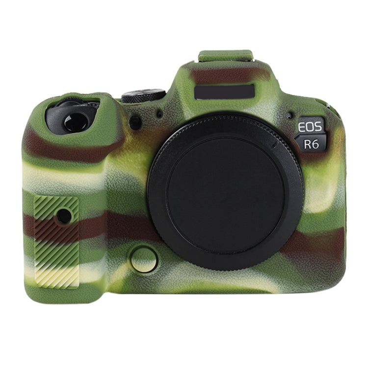 For Canon EOS R6 Mark II Litchi Texture Soft Silicone Protective Case(Camouflage) - Protective Case by PMC TechLife | Online Shopping South Africa | PMC TechLife