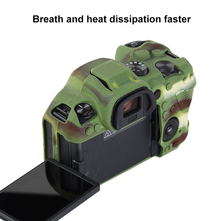 For Canon EOS R6 Mark II Litchi Texture Soft Silicone Protective Case(Camouflage) - Protective Case by PMC TechLife | Online Shopping South Africa | PMC TechLife