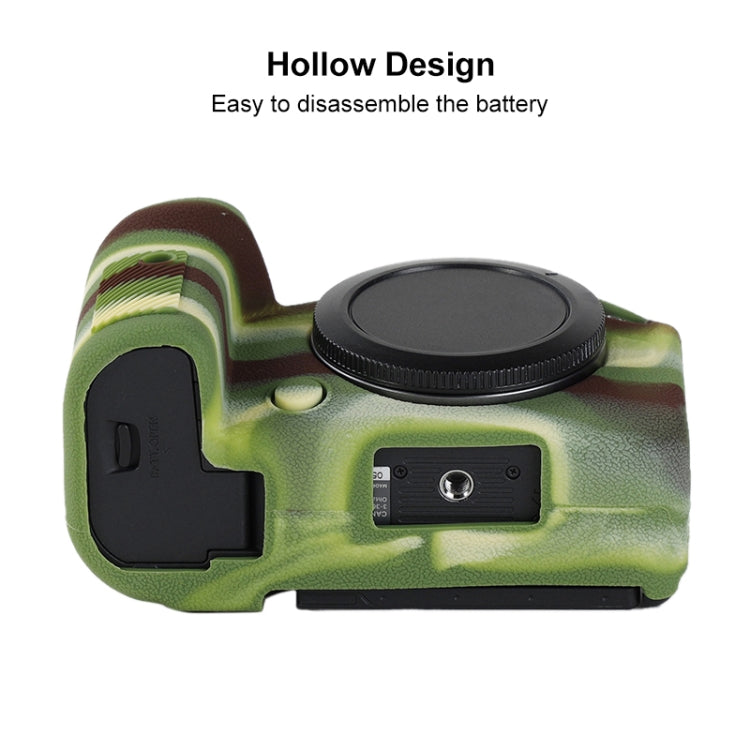 For Canon EOS R6 Mark II Litchi Texture Soft Silicone Protective Case(Camouflage) - Protective Case by PMC TechLife | Online Shopping South Africa | PMC TechLife