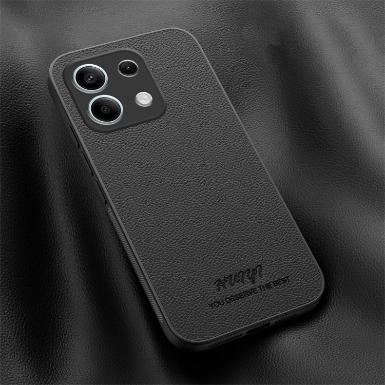 For Redmi Note 13 4G HUIYI Leather Magnetic Phone Case(Black) - Xiaomi Cases by PMC TechLife | Online Shopping South Africa | PMC TechLife | Buy Now Pay Later Mobicred