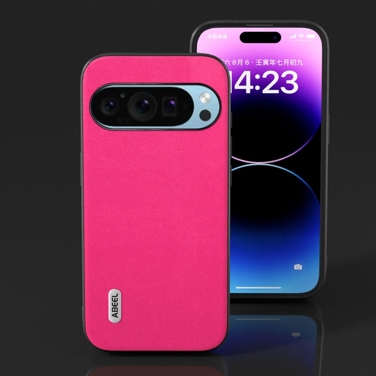 For Google Pixel 9 ABEEL Arashi Texture PU Phone Case(Rose Red) - Google Cases by PMC TechLife | Online Shopping South Africa | PMC TechLife | Buy Now Pay Later Mobicred