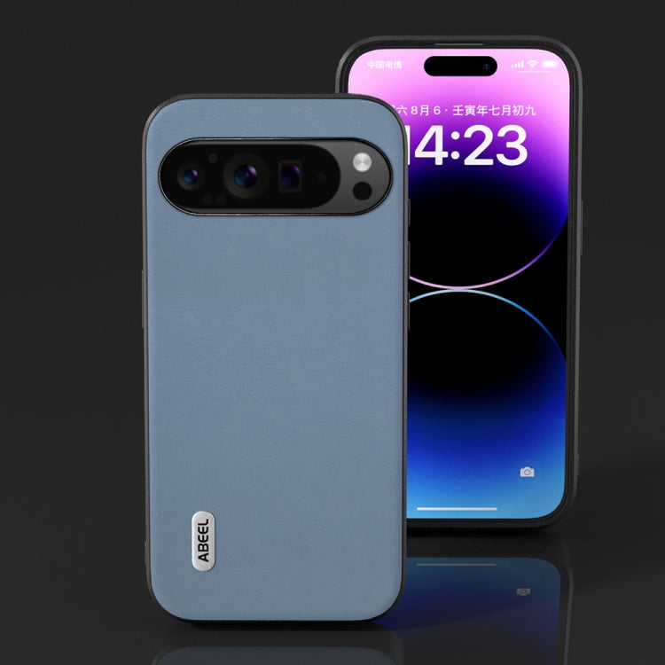 For Google Pixel 9 Pro ABEEL Arashi Texture PU Phone Case(Curtain Blue) - Google Cases by PMC TechLife | Online Shopping South Africa | PMC TechLife | Buy Now Pay Later Mobicred