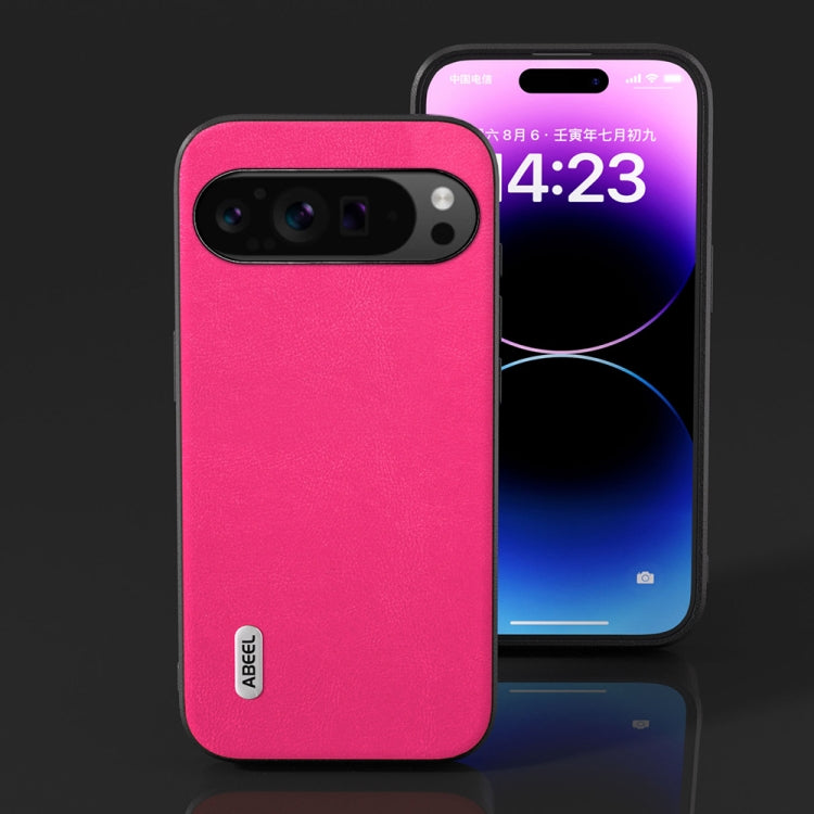 For Google Pixel 9 Pro ABEEL Arashi Texture PU Phone Case(Rose Red) - Google Cases by PMC TechLife | Online Shopping South Africa | PMC TechLife | Buy Now Pay Later Mobicred