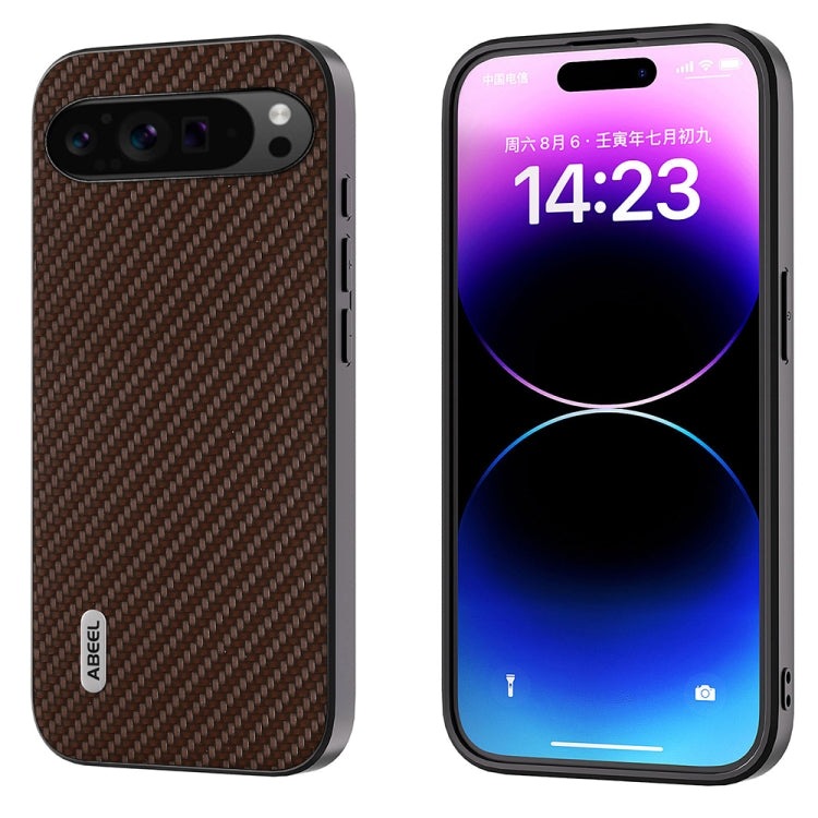 For Google Pixel 9 Pro ABEEL Carbon Fiber Texture Protective Phone Case(Dark Brown) - Google Cases by PMC TechLife | Online Shopping South Africa | PMC TechLife | Buy Now Pay Later Mobicred