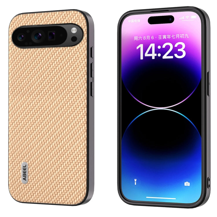 For Google Pixel 9 Pro ABEEL Carbon Fiber Texture Protective Phone Case(Gold) - Google Cases by PMC TechLife | Online Shopping South Africa | PMC TechLife | Buy Now Pay Later Mobicred