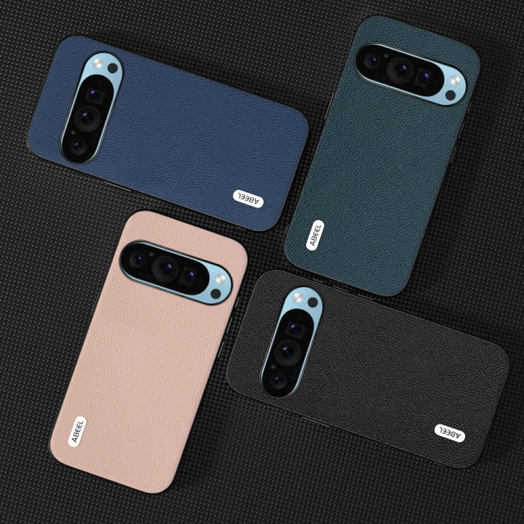 For Google Pixel 9 ABEEL Genuine Leather + PC Litchi Texture Phone Case(Green) - Google Cases by PMC TechLife | Online Shopping South Africa | PMC TechLife | Buy Now Pay Later Mobicred