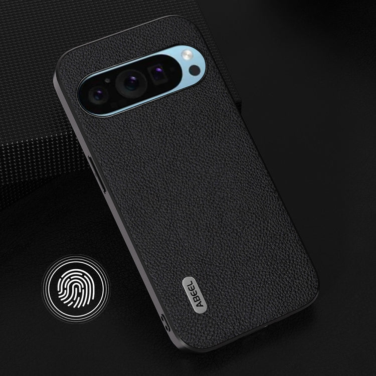For Google Pixel 9 ABEEL Genuine Leather + PC Litchi Texture Phone Case(Black) - Google Cases by PMC TechLife | Online Shopping South Africa | PMC TechLife | Buy Now Pay Later Mobicred