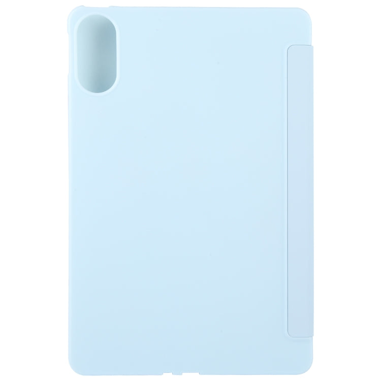 For Huawei MatePad SE 11 2024 Tri-fold Silicone Leather Tablet Case(Ice Blue) - Huawei by PMC Jewellery | Online Shopping South Africa | PMC Jewellery | Buy Now Pay Later Mobicred