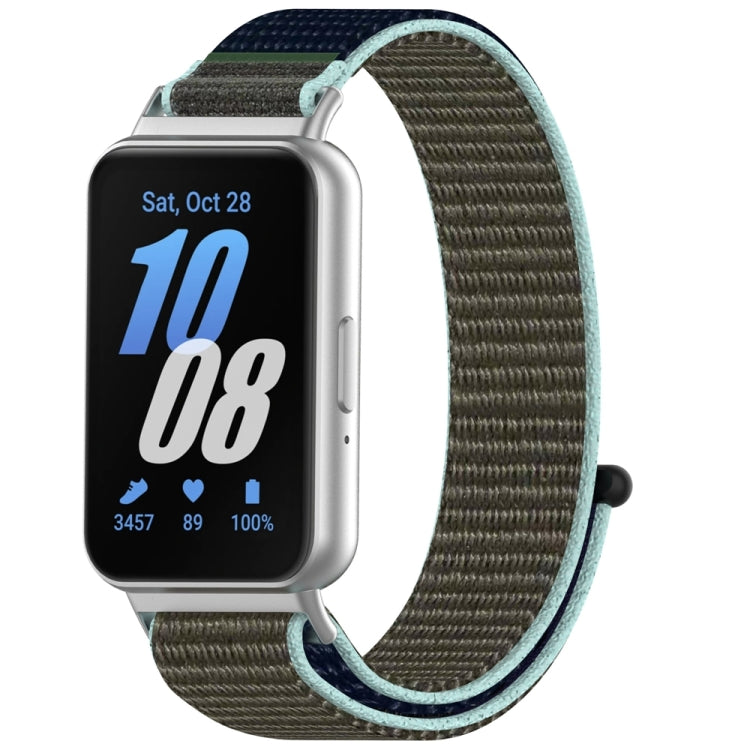 For Samsung Galaxy Fit 3 Nylon Loop Hook and Loop Fastener Watch Band(Grey Blue) - Watch Bands by PMC TechLife | Online Shopping South Africa | PMC TechLife