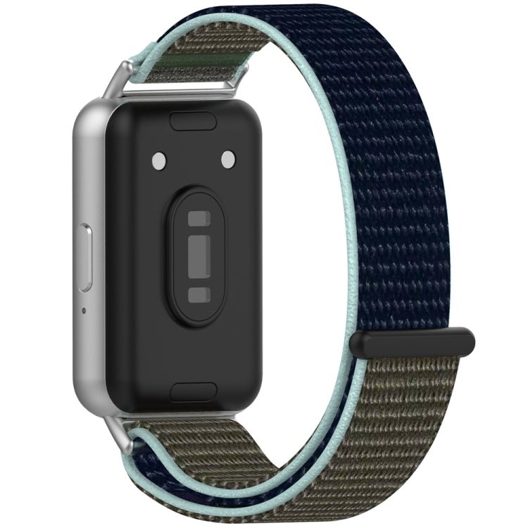 For Samsung Galaxy Fit 3 Nylon Loop Hook and Loop Fastener Watch Band(Grey Blue) - Watch Bands by PMC TechLife | Online Shopping South Africa | PMC TechLife