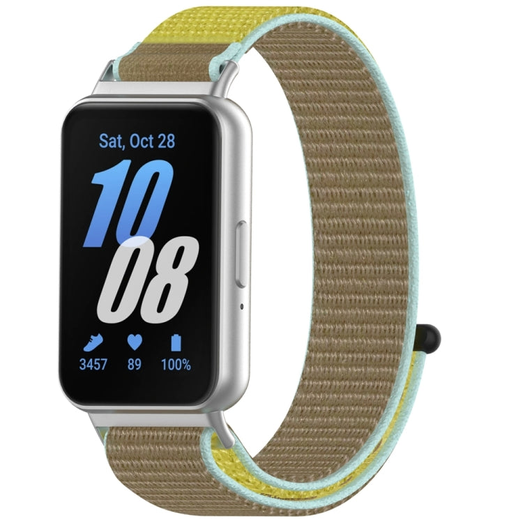 For Samsung Galaxy Fit 3 Nylon Loop Hook and Loop Fastener Watch Band(Camel) - Watch Bands by PMC TechLife | Online Shopping South Africa | PMC TechLife