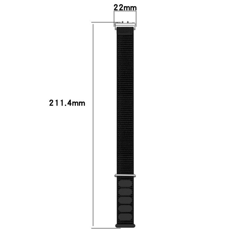 For Samsung Galaxy Fit 3 Nylon Loop Hook and Loop Fastener Watch Band(Black) - Watch Bands by PMC TechLife | Online Shopping South Africa | PMC TechLife