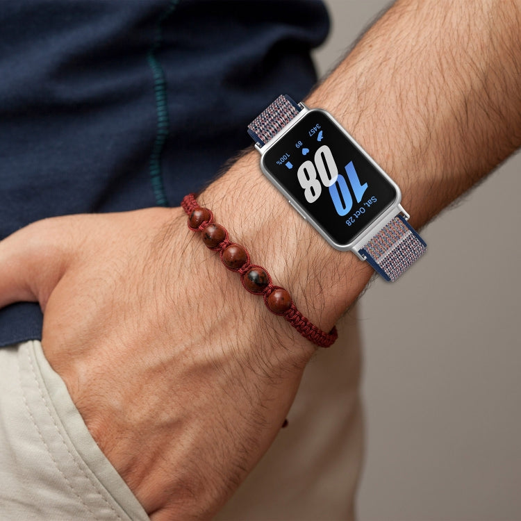 For Samsung Galaxy Fit 3 Nylon Loop Hook and Loop Fastener Watch Band(Seashell) - Watch Bands by PMC TechLife | Online Shopping South Africa | PMC TechLife