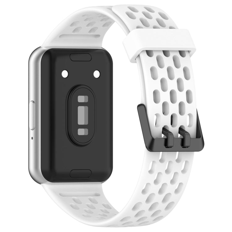 For Samsung Galaxy Fit 3 Hole Style Dual Buckle Silicone Watch Band(White) - Watch Bands by PMC TechLife | Online Shopping South Africa | PMC TechLife