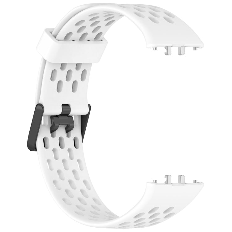 For Samsung Galaxy Fit 3 Hole Style Dual Buckle Silicone Watch Band(White) - Watch Bands by PMC TechLife | Online Shopping South Africa | PMC TechLife