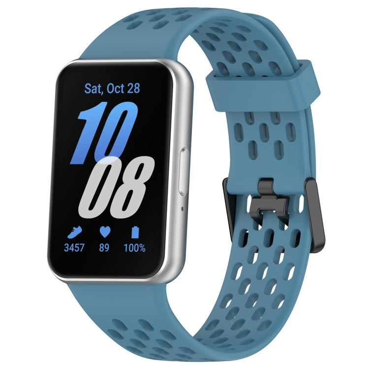 For Samsung Galaxy Fit 3 Hole Style Dual Buckle Silicone Watch Band(Blue) - Watch Bands by PMC TechLife | Online Shopping South Africa | PMC TechLife | Buy Now Pay Later Mobicred