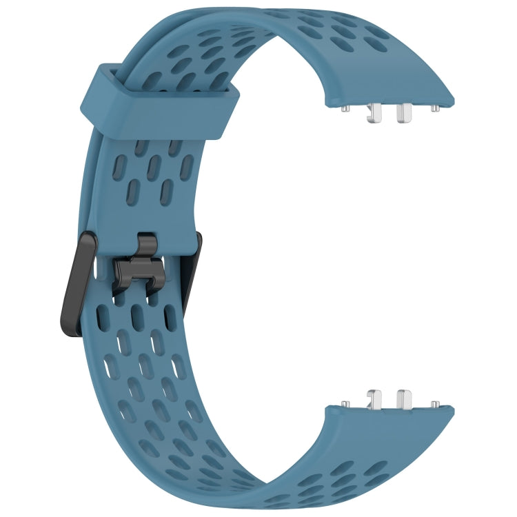 For Samsung Galaxy Fit 3 Hole Style Dual Buckle Silicone Watch Band(Blue) - Watch Bands by PMC TechLife | Online Shopping South Africa | PMC TechLife | Buy Now Pay Later Mobicred