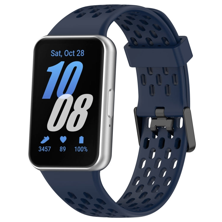 For Samsung Galaxy Fit 3 Hole Style Dual Buckle Silicone Watch Band(Midnight Blue) - Watch Bands by PMC TechLife | Online Shopping South Africa | PMC TechLife