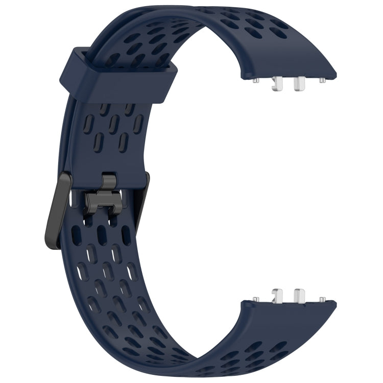 For Samsung Galaxy Fit 3 Hole Style Dual Buckle Silicone Watch Band(Midnight Blue) - Watch Bands by PMC TechLife | Online Shopping South Africa | PMC TechLife