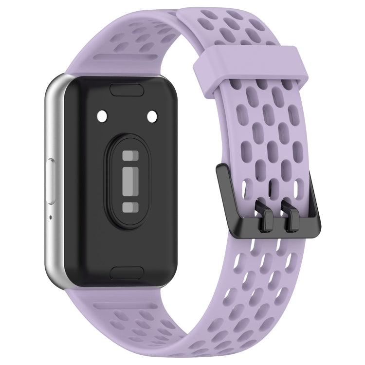 For Samsung Galaxy Fit 3 Hole Style Dual Buckle Silicone Watch Band(Purple) - Watch Bands by PMC TechLife | Online Shopping South Africa | PMC TechLife