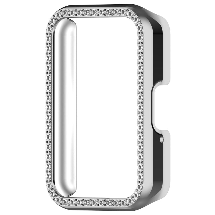 For Samsung Galaxy Fit 3 Diamond Half Pack Hollow PC Watch Protective Case(Silver) - Watch Cases by PMC TechLife | Online Shopping South Africa | PMC TechLife