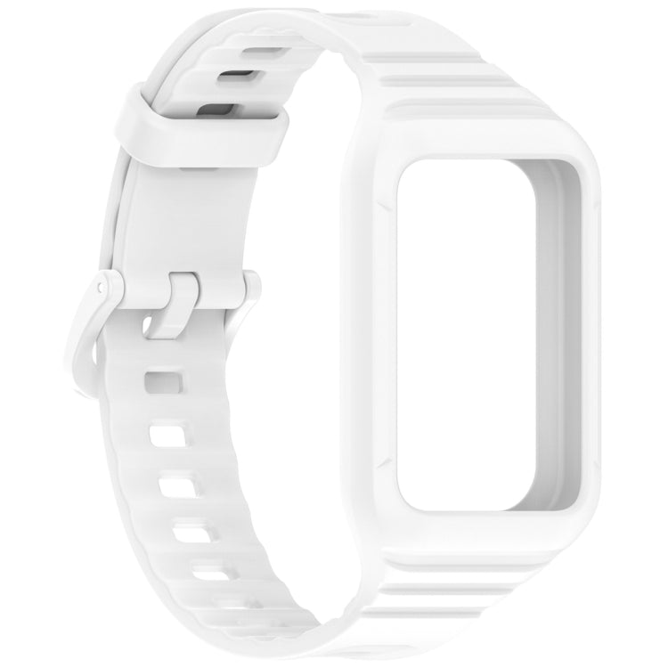 For Honor Band 9 Armor Integrated Silicone Watch Band(White) - Watch Bands by PMC TechLife | Online Shopping South Africa | PMC TechLife