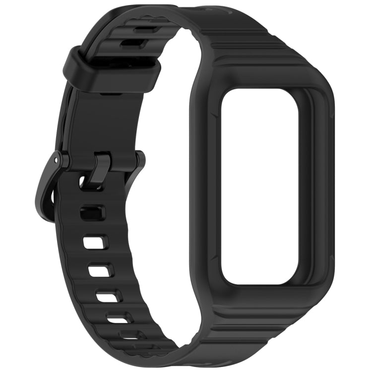 For Honor Band 9 Armor Integrated Silicone Watch Band(Black) - Watch Bands by PMC TechLife | Online Shopping South Africa | PMC TechLife