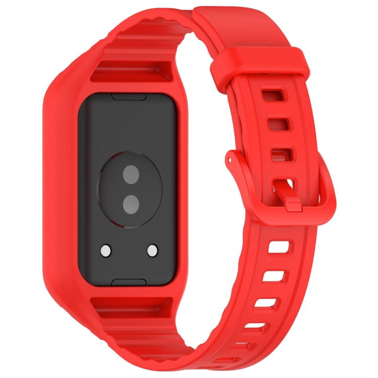 For Honor Band 10 / 9 Armor Integrated Silicone Watch Band(Red) - Watch Bands by PMC TechLife | Online Shopping South Africa | PMC TechLife | Buy Now Pay Later Mobicred