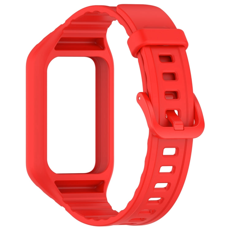 For Honor Band 10 / 9 Armor Integrated Silicone Watch Band(Red) - Watch Bands by PMC TechLife | Online Shopping South Africa | PMC TechLife | Buy Now Pay Later Mobicred