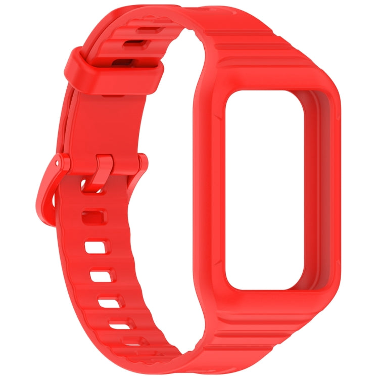 For Honor Band 10 / 9 Armor Integrated Silicone Watch Band(Red) - Watch Bands by PMC TechLife | Online Shopping South Africa | PMC TechLife | Buy Now Pay Later Mobicred
