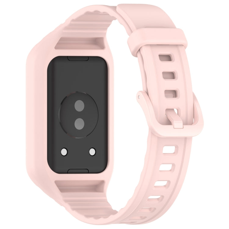 For Honor Band 9 Armor Integrated Silicone Watch Band(Light Pink) - Watch Bands by PMC TechLife | Online Shopping South Africa | PMC TechLife