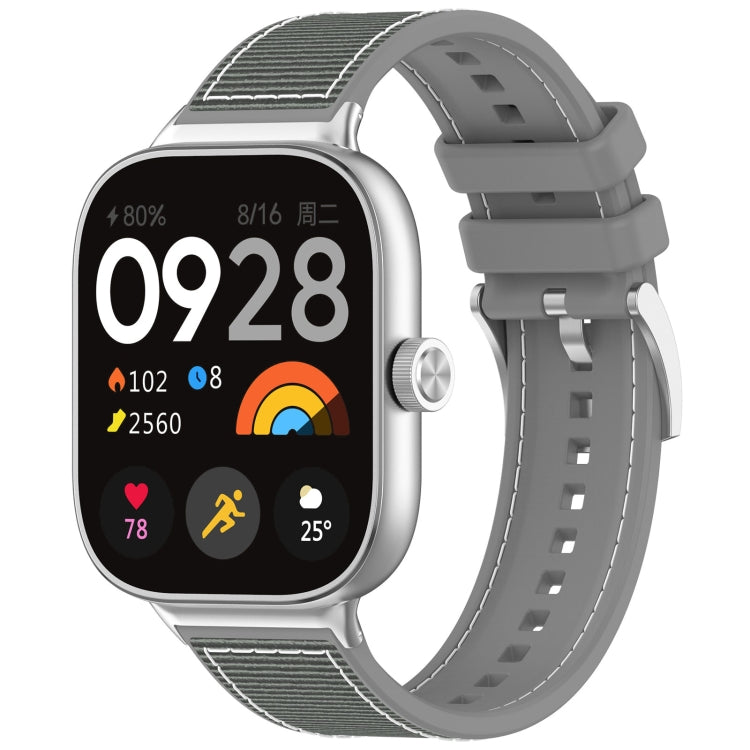 For Xiaomi Mi Band 8 Pro / Redmi Watch 4 Official Buckle Hybrid Nylon Braid Silicone Watch Band(Grey) - Watch Bands by PMC TechLife | Online Shopping South Africa | PMC TechLife